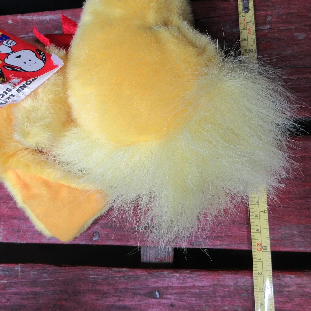 Vintage Dakin Peanuts Woodstock Plush Stuffed Animal Toy Red Bow 8
